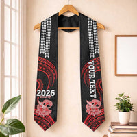 Custom Hawaii Kalani High School Graduation Stole Class Of Year Polynesian Kakau Pattern LT14 One Size Black - Polynesian Pride