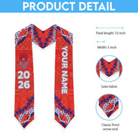 Custom Hawaii Keaau High School Graduation Stole Tapa Pattern With Leis LT05 - Polynesian Pride