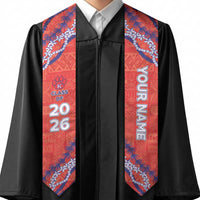 Custom Hawaii Keaau High School Graduation Stole Tapa Pattern With Leis LT05 - Polynesian Pride