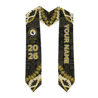 Custom Hawaii Kohala High School Graduation Stole Tapa Pattern With Leis LT05 - Polynesian Pride
