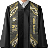 Custom Hawaii Kohala High School Graduation Stole Tapa Pattern With Leis LT05 - Polynesian Pride