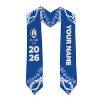 Custom Hawaii Maui High School Graduation Stole Tapa Pattern With Leis LT05 - Polynesian Pride