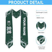 Custom Hawaii Molokai High School Graduation Stole Tapa Pattern With Leis LT05 - Polynesian Pride