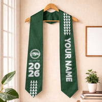 Custom Hawaii Olomana High & Intermediate School Graduation Stole Kakau Pattern LT05 One Size Green - Polynesian Pride