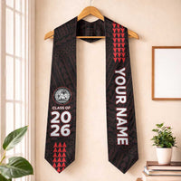 Custom Hawaii Radford High School Graduation Stole Kakau Pattern LT05 One Size Black - Polynesian Pride