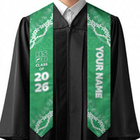 Custom Hawaii School For The Deaf And The Blind Graduation Stole Tapa Pattern With Leis LT05 - Polynesian Pride