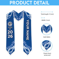 Custom Hawaii Waimea High School Graduation Stole Tapa Pattern With Leis LT05 - Polynesian Pride