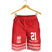 Custom Mate Ma'a Tonga Heritage Shorts for Men Pacific Tribal Rugby Red Edition LT9 - Polynesian Pride