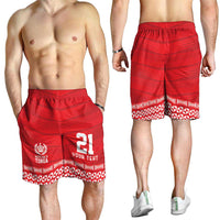Custom Mate Ma'a Tonga Heritage Shorts for Men Pacific Tribal Rugby Red Edition LT9 - Polynesian Pride
