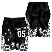 Custom New Zealand Fern Rugby Shorts for Men Maori Pattern