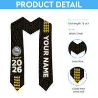Custom President William McKinley High School Graduation Stole Kakau Pattern LT05 - Polynesian Pride