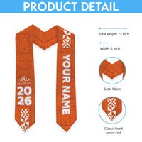 Custom Tailulu College Graduation Stole Tongan Ngatu Pattern LT05 - Polynesian Pride