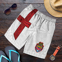 Tonga Ngatu Art Rugby Mate Ma'a Shorts for Men LT03 White - Polynesian Pride