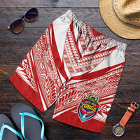 Custom Tonga Rugby Shorts for Men Ngatu Motifs and Pacific Patterns LT03 Red - Polynesian Pride