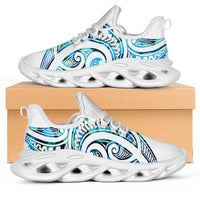Cyan White New Zealand Puhoro Ta Moko Clunky Sneakers LT14 White - Polynesian Pride