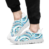 Cyan White New Zealand Puhoro Ta Moko Sneakers