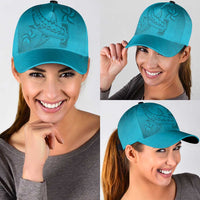 Dark Cyan Gradient Polynesia Classic Cap Hawaiian Tribal Hammerhead Shark Tattoo LT14 - Polynesian Pride