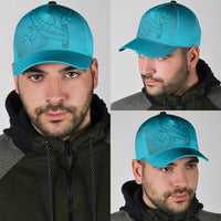 Dark Cyan Gradient Polynesia Classic Cap Hawaiian Tribal Hammerhead Shark Tattoo LT14 - Polynesian Pride