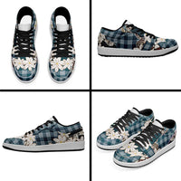 Dark Cyan Hawaii Tiare and Shell Lei Low Sneakers Hawaiian Palaka Luxury Vibes LT14