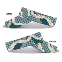 Dark Cyan Hawaii Tiare and Shell Lei Sun Visor Cap Hawaiian Palaka Luxury Vibes LT14 - Polynesian Pride