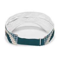 Dark Cyan Hawaii Tiare and Shell Lei Sun Visor Cap Hawaiian Palaka Luxury Vibes LT14 - Polynesian Pride