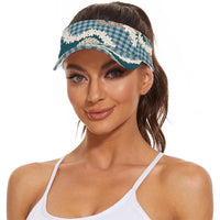 Dark Cyan Hawaii Tiare and Shell Lei Sun Visor Cap Hawaiian Palaka Luxury Vibes LT14 - Polynesian Pride