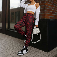 Dark Samoa Manuia Le Kerisimasi Jogger Pants Pacific Patchwork Xmas Vibes LT9 - Polynesian Pride