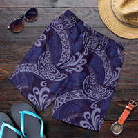 Deep Blue Monstera Shorts for Men Polynesian Tribal Pattern LT01 Blue - Polynesian Pride