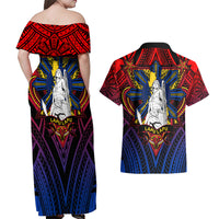 Filipinos Lapu-lapu Hero Couples Matching Off Shoulder Maxi Dress and Hawaiian Shirt Philippines Flag and Sun DT02 - Polynesian Pride
