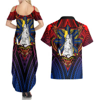 Filipinos Lapu-lapu Hero Couples Matching Summer Maxi Dress and Hawaiian Shirt Philippines Flag and Sun DT02 - Polynesian Pride