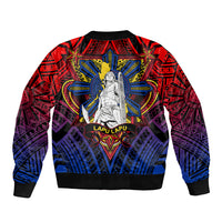 Filipinos Lapu-lapu Hero Sleeve Zip Bomber Jacket Philippines Flag and Sun DT02 - Polynesian Pride