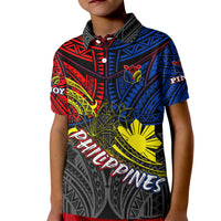 Philippines Half Sleeve Tattoo Kid Polo Shirt Pinoy Filipinos Sun DT02 Kid Art - Polynesian Pride