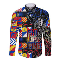 Pinoy Philippines Long Sleeve Button Shirt Filipino Tattoo Art Style DT02 Unisex Art - Polynesian Pride