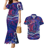 Father's Day Samoa Couples Matching Mermaid Dress and Hawaiian Shirt Special Dad Polynesia Paradise DT02 Green - Polynesian Pride