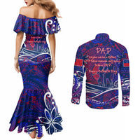 Father's Day Samoa Couples Matching Mermaid Dress and Long Sleeve Button Shirt Special Dad Polynesia Paradise DT02 - Polynesian Pride