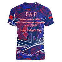 Father's Day Samoa Women V-Neck T-Shirt Special Dad Polynesia Paradise