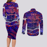 Father's Day American Samoa Couples Matching Long Sleeve Bodycon Dress and Long Sleeve Button Shirt Special Dad Polynesia Paradise DT02 - Polynesian Pride