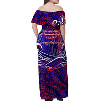 Father's Day American Samoa Off Shoulder Maxi Dress Special Dad Polynesia Paradise DT02 - Polynesian Pride