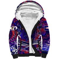 Father's Day American Samoa Sherpa Hoodie Special Dad Polynesia Paradise DT02 Unisex Blue - Polynesian Pride