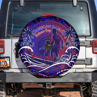 Father's Day American Samoa Spare Tire Cover Special Dad Polynesia Paradise DT02 Blue - Polynesian Pride