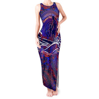 Father's Day American Samoa Tank Maxi Dress Special Dad Polynesia Paradise DT02 Women Blue - Polynesian Pride