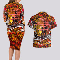 Father's Day Tonga Couples Matching Long Sleeve Bodycon Dress and Hawaiian Shirt Special Dad Polynesia Paradise DT02 - Polynesian Pride