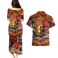 Father's Day Tonga Couples Matching Puletasi and Hawaiian Shirt Special Dad Polynesia Paradise DT02 - Polynesian Pride