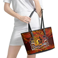 Father's Day Tonga Leather Tote Bag Special Dad Polynesia Paradise DT02 - Polynesian Pride