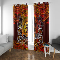 Father's Day Tonga Window Curtain Special Dad Polynesia Paradise DT02 With Grommets Orange - Polynesian Pride