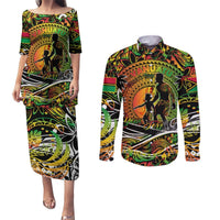 Father's Day Vanuatu Couples Matching Puletasi and Long Sleeve Button Shirt Special Dad Polynesia Paradise DT02 Art - Polynesian Pride
