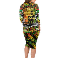 Father's Day Vanuatu Long Sleeve Bodycon Dress Special Dad Polynesia Paradise