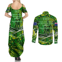 Father's Day Cook Islands Couples Matching Summer Maxi Dress and Long Sleeve Button Shirt Special Dad Polynesia Paradise DT02 - Polynesian Pride