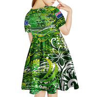 Father's Day Cook Islands Kid Short Sleeve Dress Special Dad Polynesia Paradise DT02 - Polynesian Pride