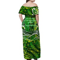 Father's Day Cook Islands Off Shoulder Maxi Dress Special Dad Polynesia Paradise DT02 - Polynesian Pride